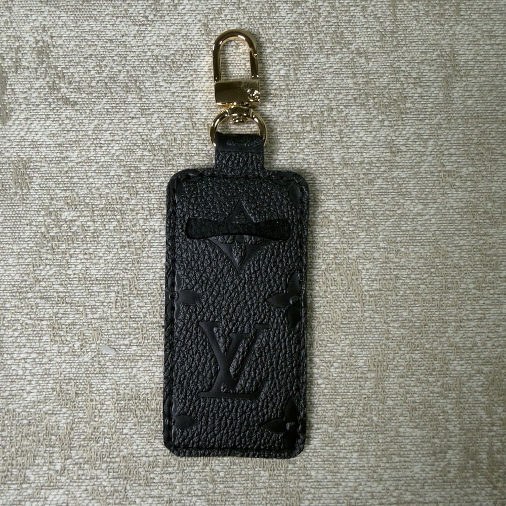 LV Luxury Lip Holder Keychain Black, Gold Hardware